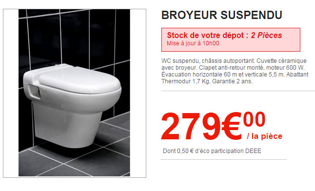 Les Wc Brico Dépôt dedans Toilette Broyeur