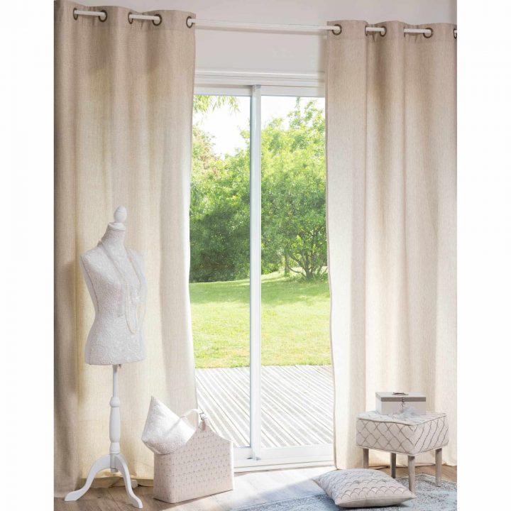 Linge Déco | Rideau Beige, Rideaux Oeillets Et Maison Du Monde dedans Rideaux Marron Et Beige