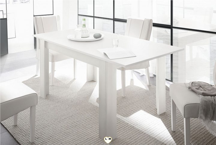 Lio Laque Blanc Et Gris Sejour Salle A Manger Moderne : La serapportantà Ensemble Table Et Chaises Salle À Manger