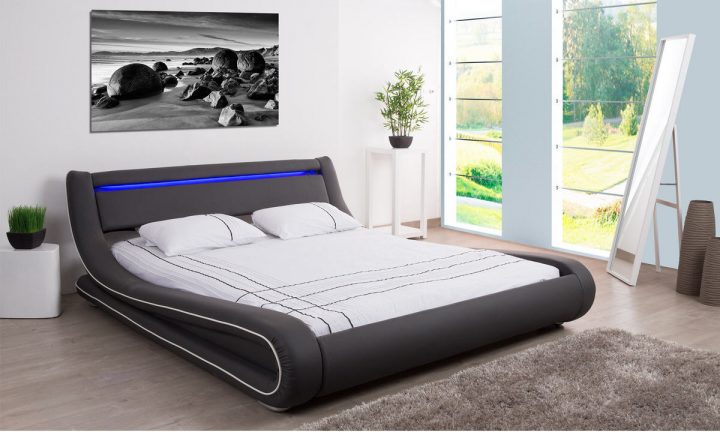 Lit Adulte Avec Leds Sky – Lit Auchan Pas Cher – Ventes dedans Rideau Lumineux Led Pas Cher