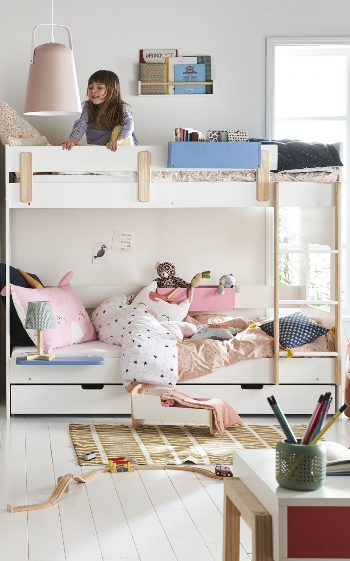 Lit Mezzanine Mi-Hauteur Ligne Everest Blanc/Bois serapportantà Rideau Pour Lit Mezzanine