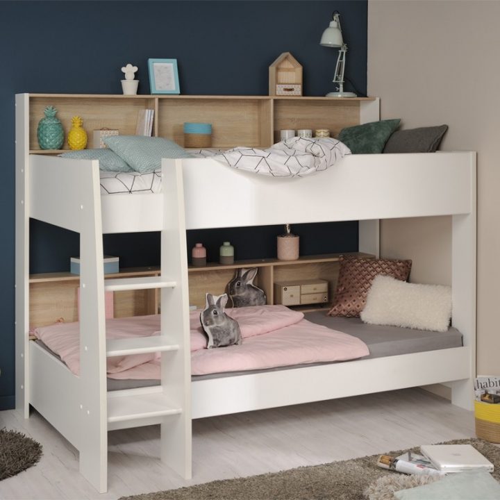 Lit Superposé Enfant Boischêne Blond/Blanc Funny – Univers à Rideau Pour Lit Superposé Lit Superposé Enfant Boischêne Blond/Blanc Funny – Univers à Rideau Pour Lit Superposé