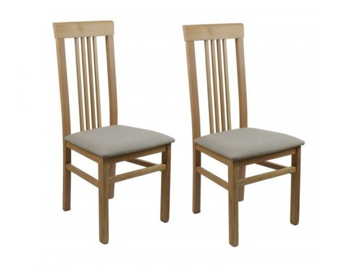 Lot 2 Chaises Salle À Manger En Bois – Assise Beige avec Conforama Chaise De Salle A Manger