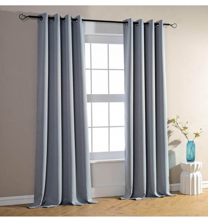 Lot De 2 Rideaux Occultant Gris 140 X 260 Cm avec Rideaux De Vitrage Lot De 2 Rideaux Occultant Gris 140 X 260 Cm avec Rideaux De Vitrage