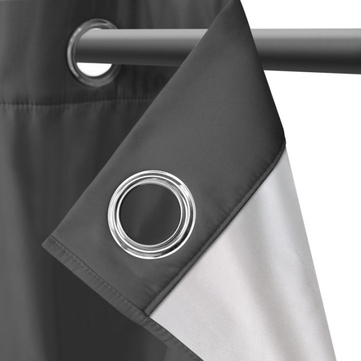 Lot De 2 Rideaux Thermiques Gris Anthracite 135X240 Cm tout Rideau Thermique Gifi Avis