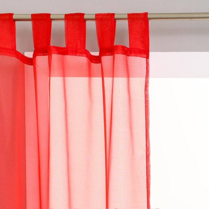 Lot De 2 Rideaux Voilage "Pattes" 140X240Cm Rouge tout Rideaux À Pattes Lot De 2 Rideaux Voilage "Pattes" 140X240Cm Rouge tout Rideaux À Pattes