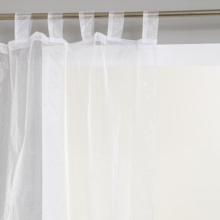 Lot De 2 Rideaux Voilages "Organza" 140X240Cm Blanc intérieur Rideau En Organza Lumineux