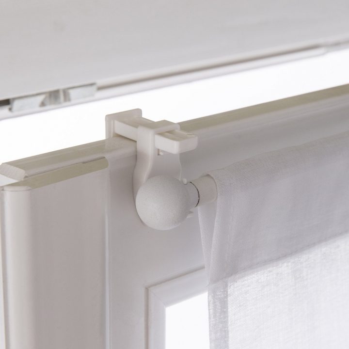 Lot De 2 Supports Autoserrant Barre De Vitrage, 10 Mm avec Tringle A Rideau Pour Pvc