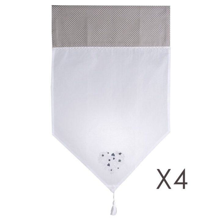 Lot De 4 Brises Bise 45X70 Coloris Taupe – Souriceau concernant Rideaux Fenetre 60X120