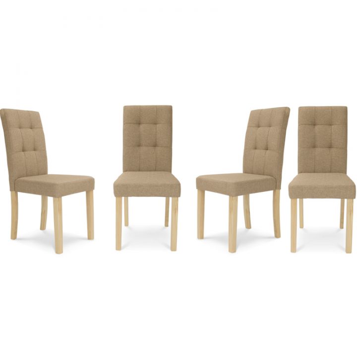 Lot De 4 Chaises Polga Capitonnées Beiges Pour Salle À Manger dedans Conforama Chaise De Salle A Manger