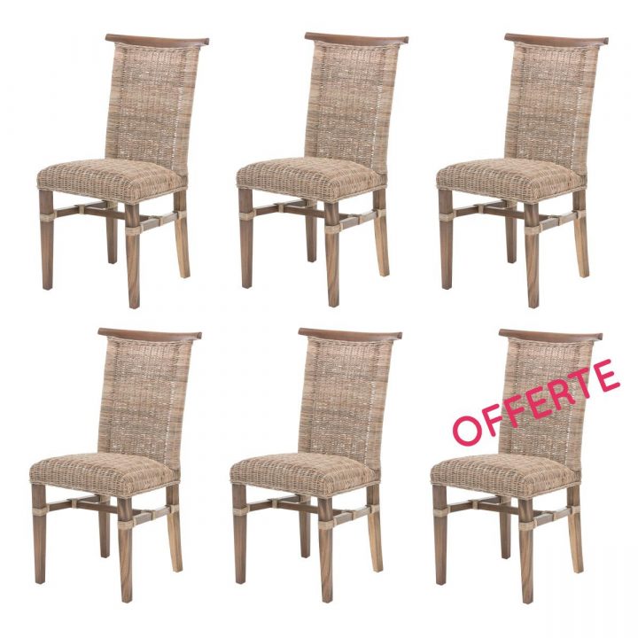 Lot De 6 Chaises De Salle À Manger En Rotin, Chaise En dedans Chaise Fauteuil Pour Salle A Manger