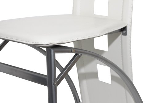 Lot De 6 Chaises De Salle À Manger En Simili Cuir Blanc encequiconcerne Lot De 6 Chaises Salle À Manger