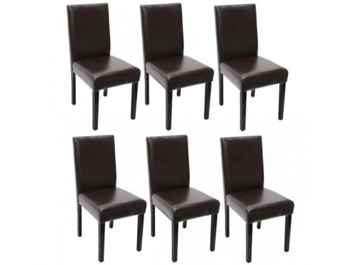 Lot De 6 Chaises De Salle À Manger Simili-Cuir Marron concernant Conforama Chaise De Salle A Manger