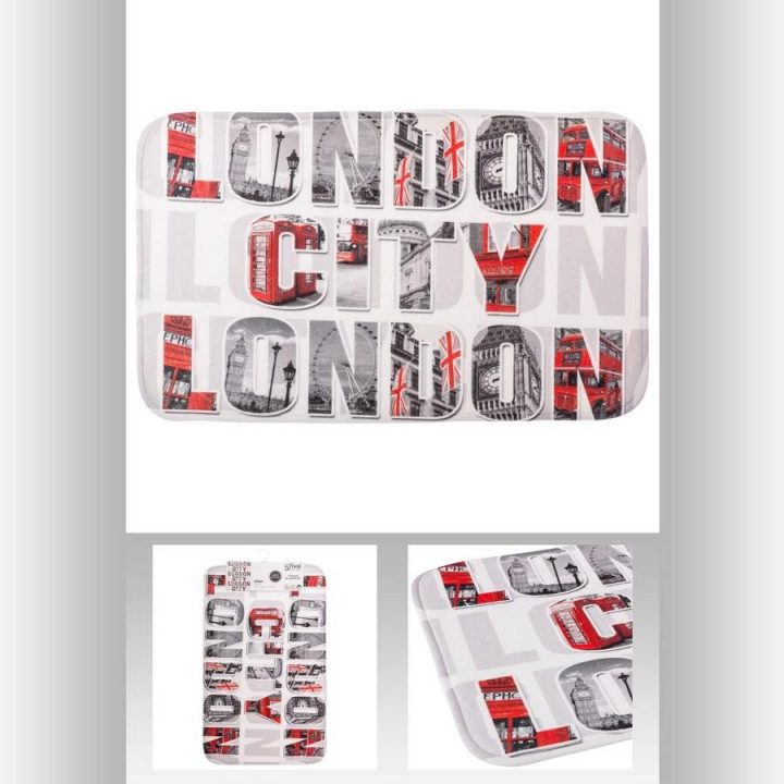 Lot De Tapis De Bain Et Rideau De Douche London City serapportantà Rideau Londres