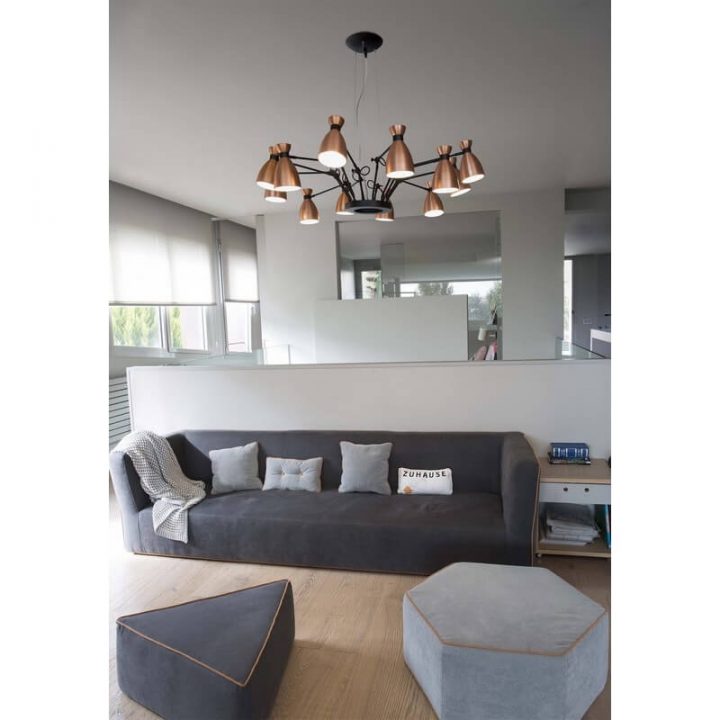 Lustre Salle À Manger – Lampe Retro L100 Cm – Cuivre concernant Lustre Pour Salle À Manger