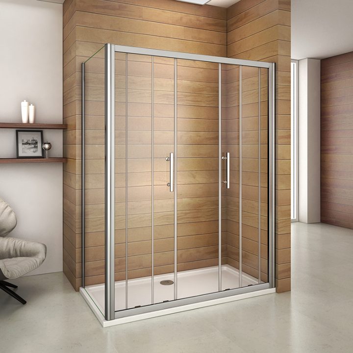 Luxury Sliding Shower Enclosure Door And Tray 6Mm Glass pour Cabine De Douche 140