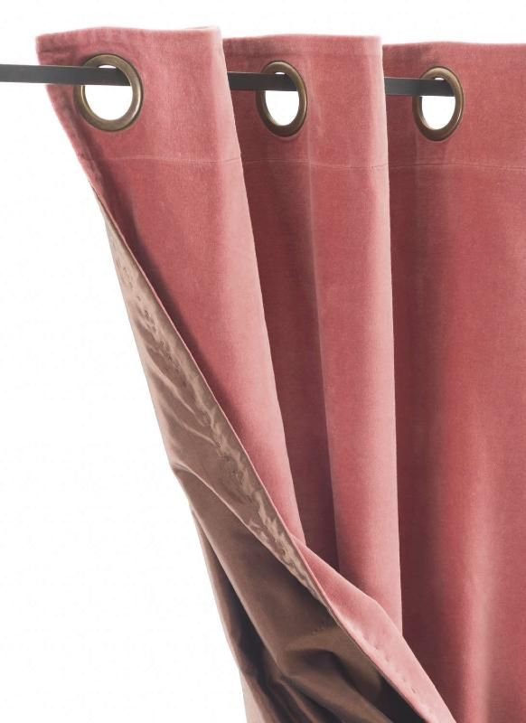 Lyric Rideaux Doublés En Velours Rose Poudre | Rideaux concernant Rideau Velours Rose