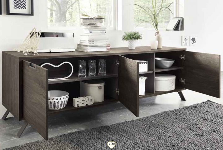 Lyroy Chene Wenge Sejour Salle A Manger Industriel : L intérieur Rangement Salle À Manger