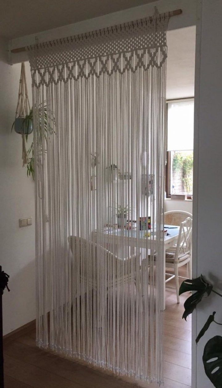 Macrame (Porte/Mouche) Rideau Noué | Rideaux, Déco Maison intérieur Rideau Mouche
