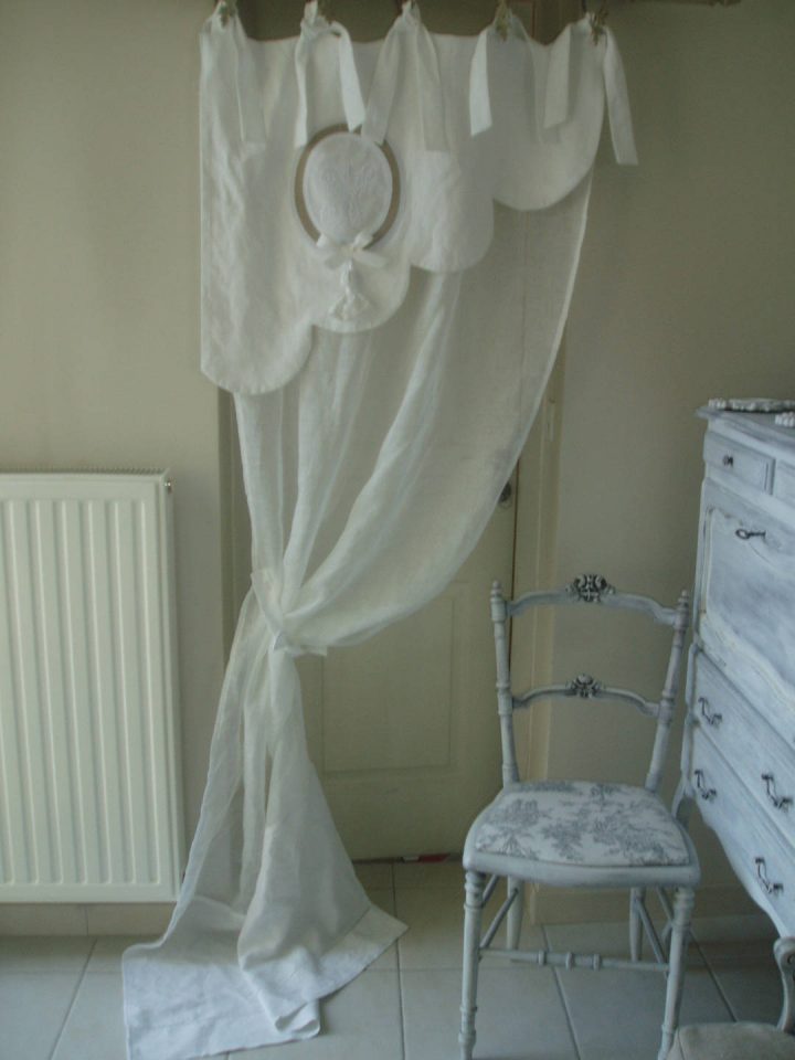 Magnifique Rideau Feston Bonne Femme. En Linge Ancien Et Voile encequiconcerne Rideau Lin Pas Cher