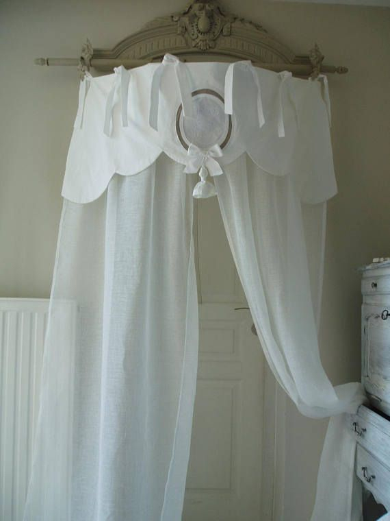 Magnifique Rideau Feston Pour Ciel De Lit Fixation pour Tete De Lit Avec Tringle A Rideau