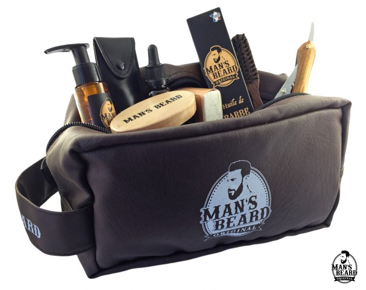 Man'S Beard – Trousse De Toilette En Simili Cuir Marron dedans Trousse De Toilette Homme Cuir