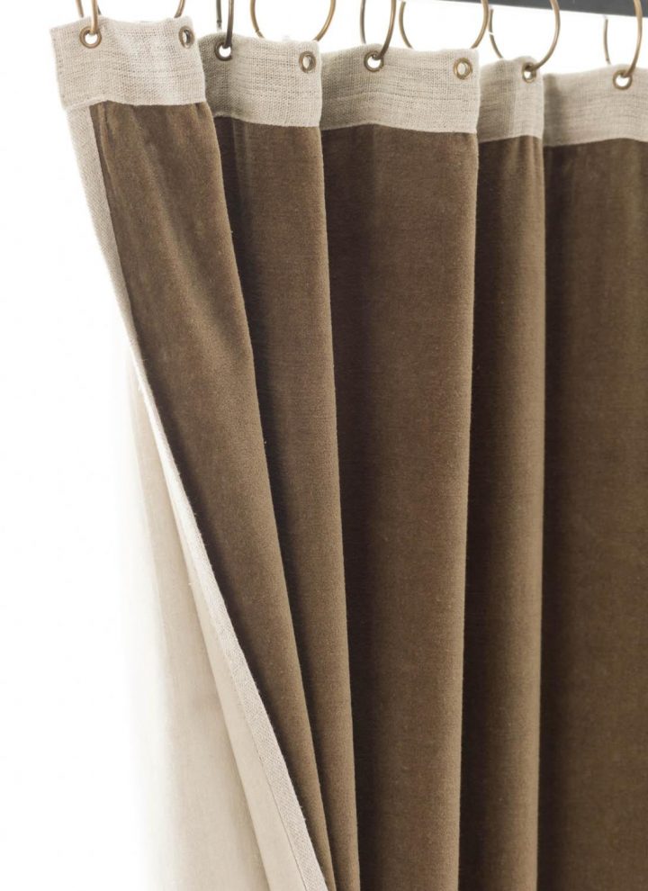 Medicis Rideau En Velours Epais – Brun Taupe tout Rideau Epais