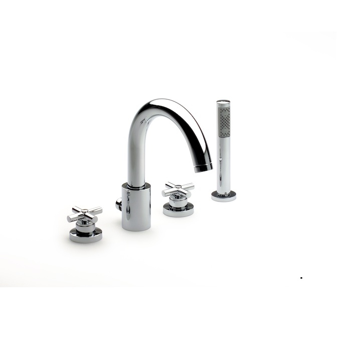 Mélangeur De Bain-Douche Loft 4 Trous Sur Gorge Chromé encequiconcerne Inverseur Bain Douche Roca