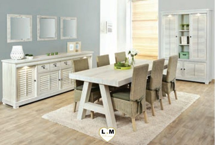 Merida Bois Blanc Vieilli Ensemble Sejour Salle A Manger intérieur Salle A Manger Belgique