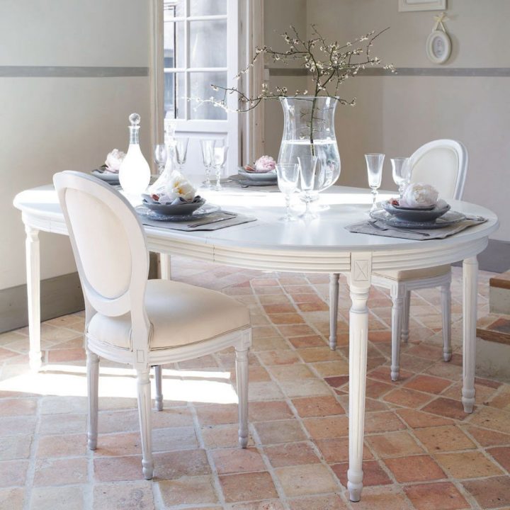 Mesa De Comedor Redonda Extensible Blanca De 4 A 8 à Table De Salle A Manger Maison Du Monde