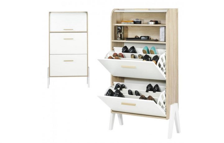 Meuble À Chaussures Bois Et Blanc Style Scandinave Avec Rideau pour Rideau Style Scandinave Meuble À Chaussures Bois Et Blanc Style Scandinave Avec Rideau pour Rideau Style Scandinave