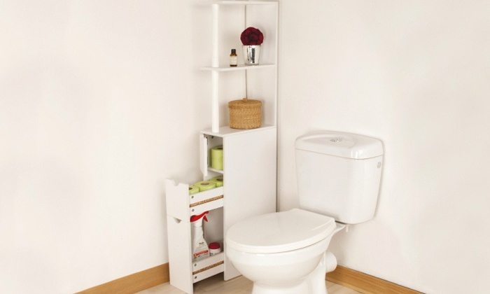 Meuble De Rangement Toilettes Ou Salle De Bains | Groupon tout Placard Toilette