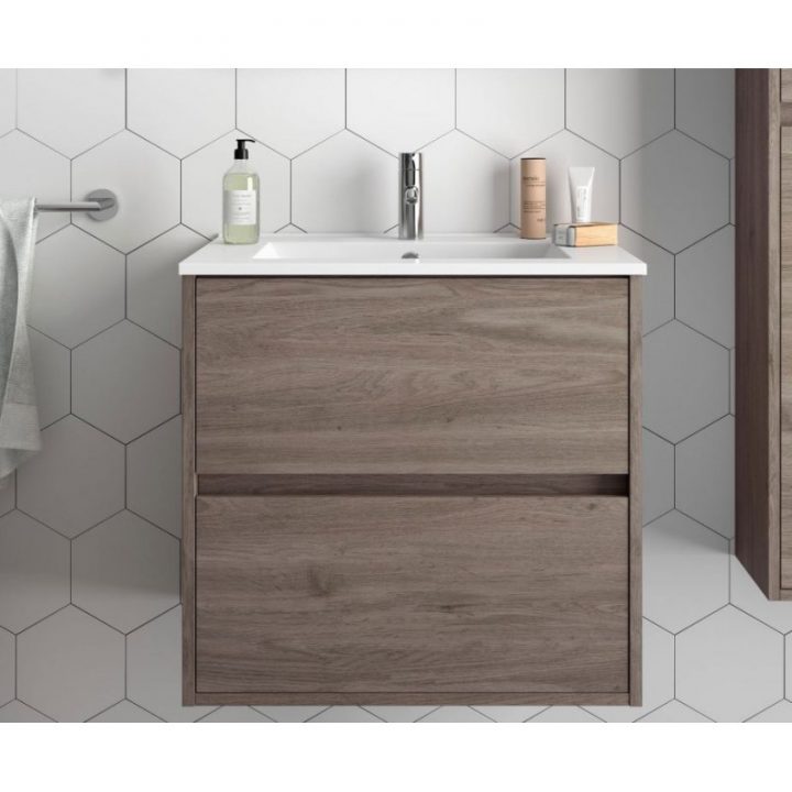 Meuble De Salle De Bain Toilette 60 Cm Suspendu Avec Evier à Toilette Au Lavabo