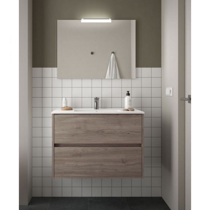 Meuble De Salle De Bain Toilette 80 Cm Suspendu Avec Evier dedans Evier Toilette