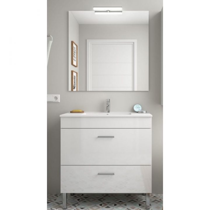 Meuble De Salle De Bain Toilette 800 Mm Au Sol Avec Evier serapportantà Toilette Au Lavabo