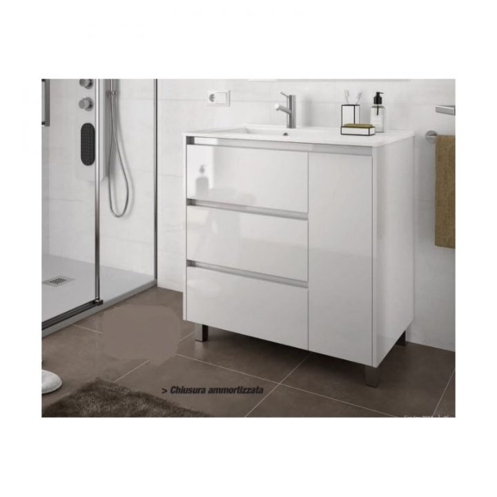 Meuble De Salle De Bain Toilette 85 Cm Au Sol Couleur intérieur Toilette Au Lavabo
