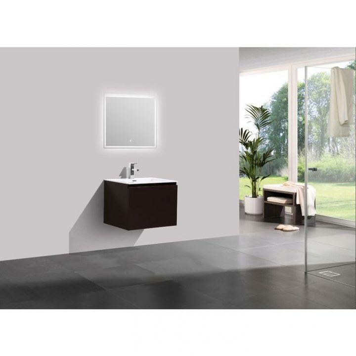 Meuble Salle De Bain Alice 600 Marron Gris – Miroir En concernant Armoire De Toilette Sans Miroir Meuble Salle De Bain Alice 600 Marron Gris – Miroir En concernant Armoire De Toilette Sans Miroir