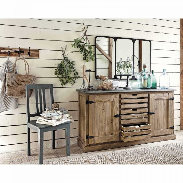 Miroir Indus En Métal Noir 106X72 | Buffet Maison pour Miroir Salle A Manger