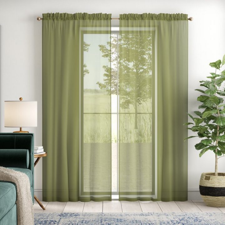 Mistana Panneau De Rideau Simple Transparent Avec Passe intérieur Rideau Passe Tringle