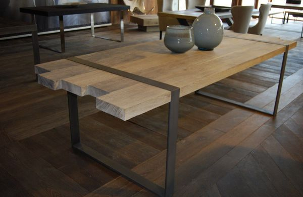 Mod Le Table A Manger Industrielle Acier Et Bois | Table À encequiconcerne Table De Salle À Manger Industrielle