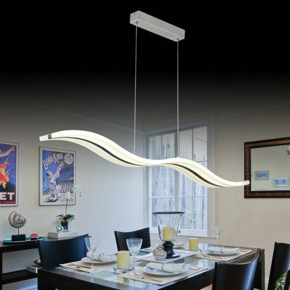 Moderne Led Vague Pendentif Lampe Luminaire Pour Salon destiné Luminaires Salle À Manger