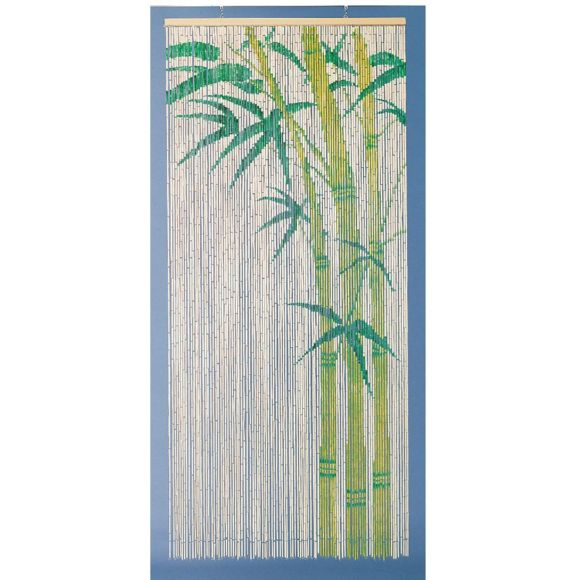 Morel – Rideau De Porte Bambou Peint Motif Bambou 90X200Cm serapportantà Rideau Porte Bambou