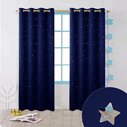Motifs D'Étoiles Perforées Rideaux Occultants – Ponydance encequiconcerne Rideau Occultant Fille
