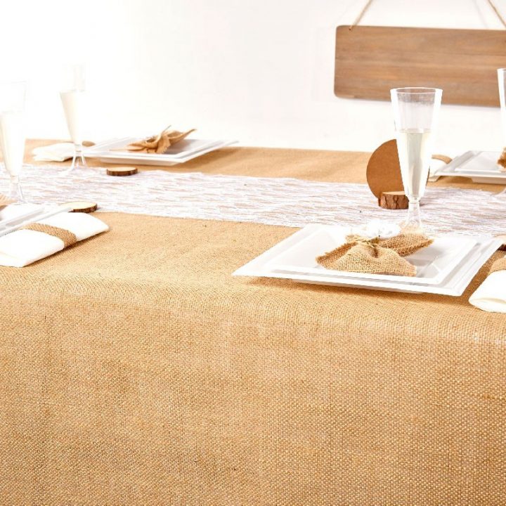 Nappe En Toile De Jute Pas Cher Pour Décoration De Table serapportantà Chemin De Table Toile De Jute Pas Cher