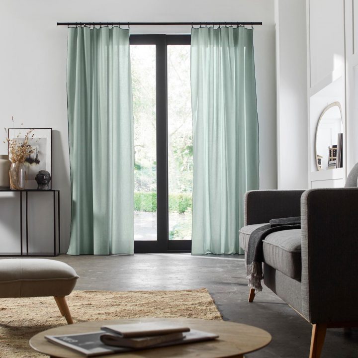 Nappe Rectangulaire Liam Vert Madura à Rideaux Grande Hauteur 350 Nappe Rectangulaire Liam Vert Madura à Rideaux Grande Hauteur 350