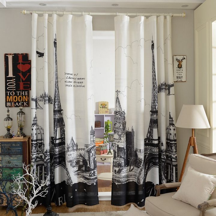 Noir Et Blanc Tour Eiffel Rideau Pour Le Salon Et Chambre dedans Rideau Mauve Et Blanc Noir Et Blanc Tour Eiffel Rideau Pour Le Salon Et Chambre dedans Rideau Mauve Et Blanc