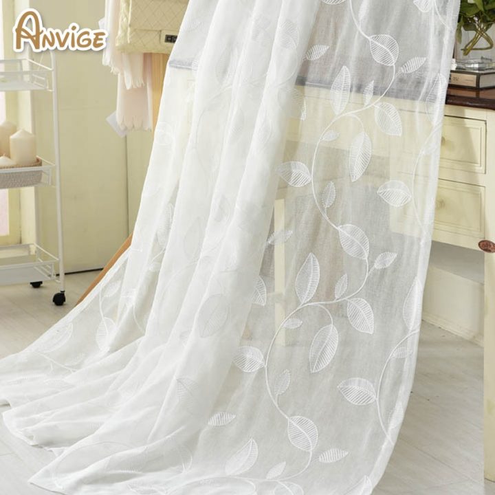 Nouveauté Blanc Tulle Coton Lin Tissu Rideaux En Voile concernant Rideaux Coton Blanc Oeillets
