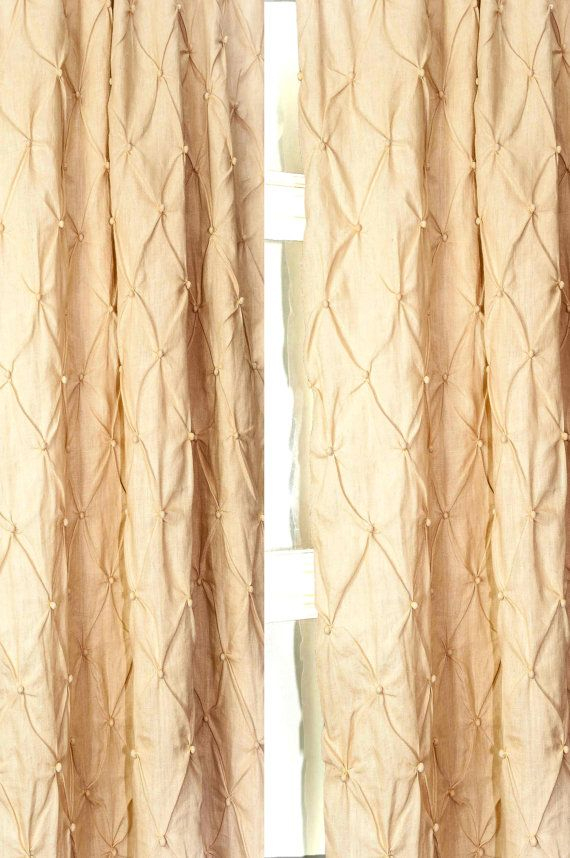 Or Lin Tonique Avec Panneau De Mur-Rideau De Poche Par encequiconcerne Rideaux Avec Noeuds