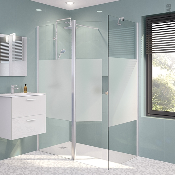 Pack Douche À L'Italienne Paroi 80 Cm + Volet + Paroi De pour Fixation Paroi Verre Douche