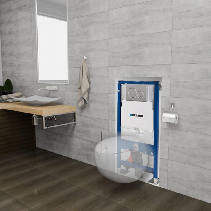 Pack Wc Complet Suspendu Geberit Sous Forme D'Un Œuf intérieur Toilette Suspendu Geberit